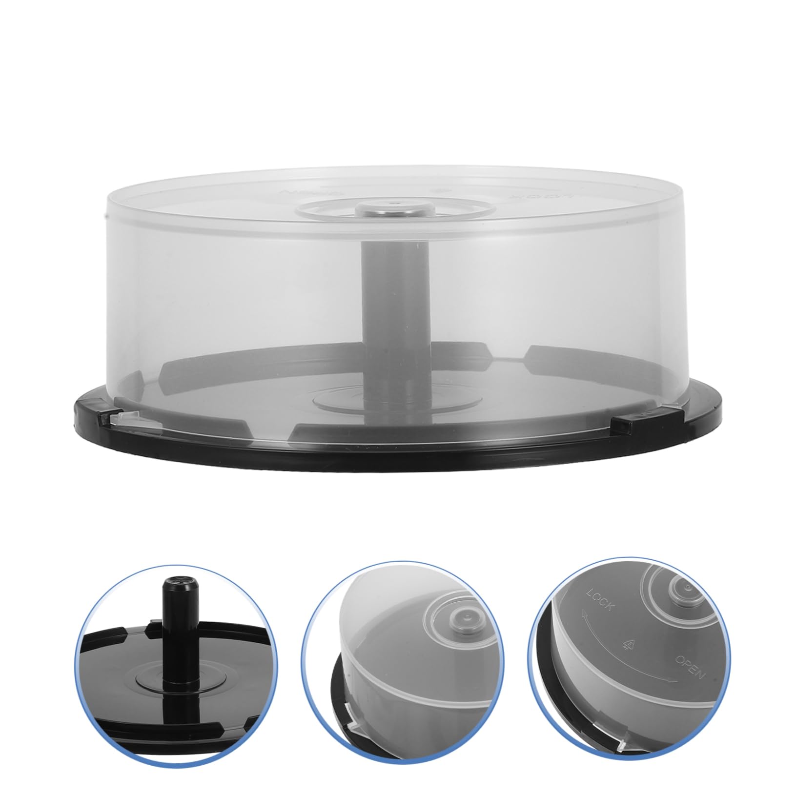 TOPBATHY Cajas De Almacenamiento Para Cd Capacidad 25 Soporte Redondo Para Dvd Contenedor Vacío Cd Casa Oficina Bar