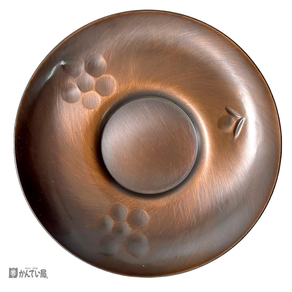 英純堂 桃山古色 茶托5枚セット 菊紋入り 伝統工芸品 鎚起銅器 茶道