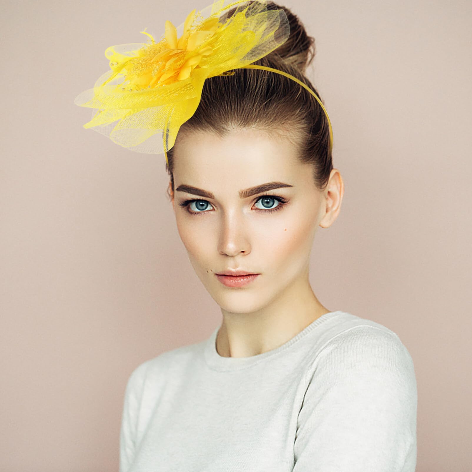 6 Pack Fascinators Derby Hats Mesh Feather Hair Clip Women Formal Vintage Tea Party Fascinators Hat Velvet Bow Feather Bridal Vintage  main image 3
