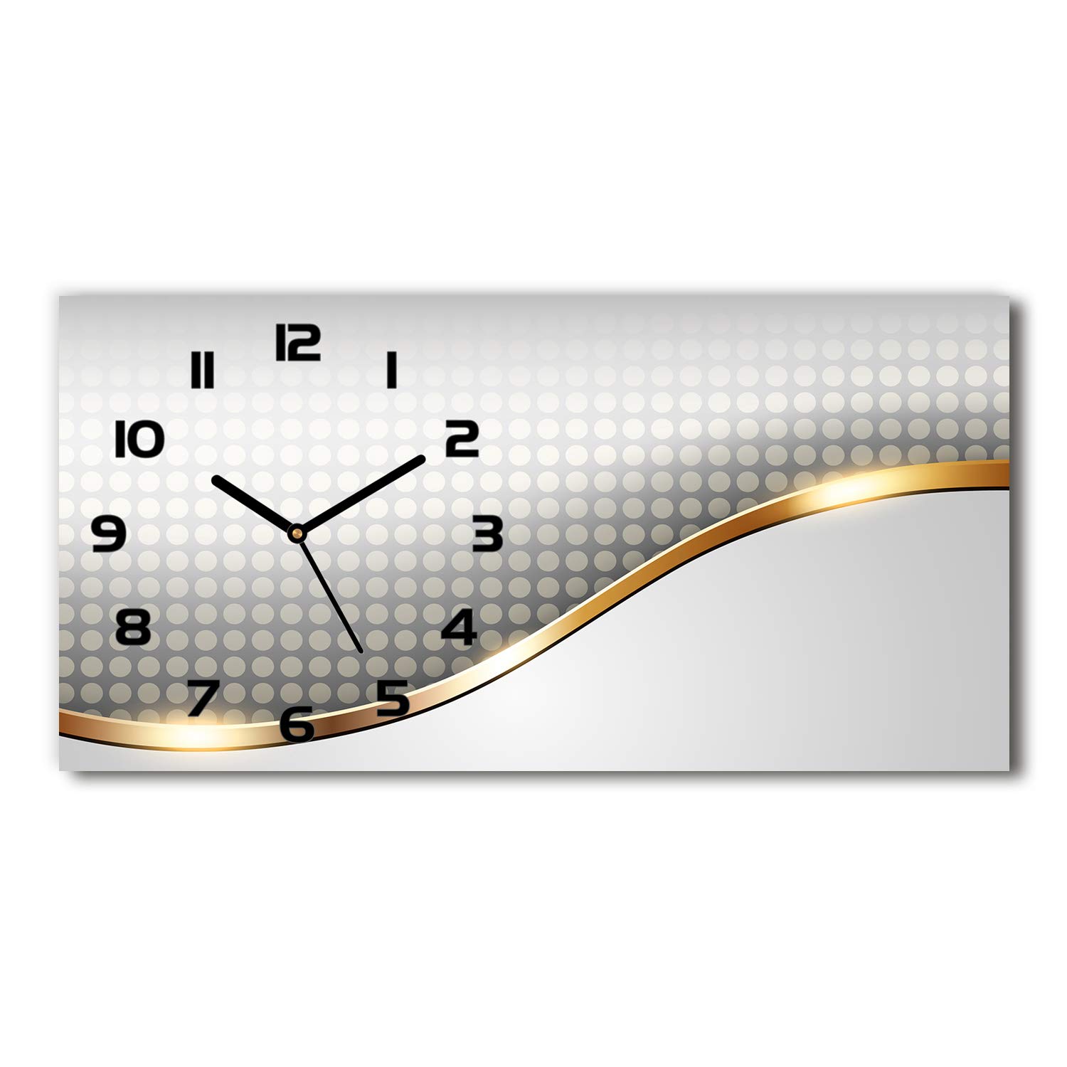 Tulup Reloj De Pared De Vidrio 60x30 Silenciosa Grande Original Moderno Decorativo Negro - abstracción