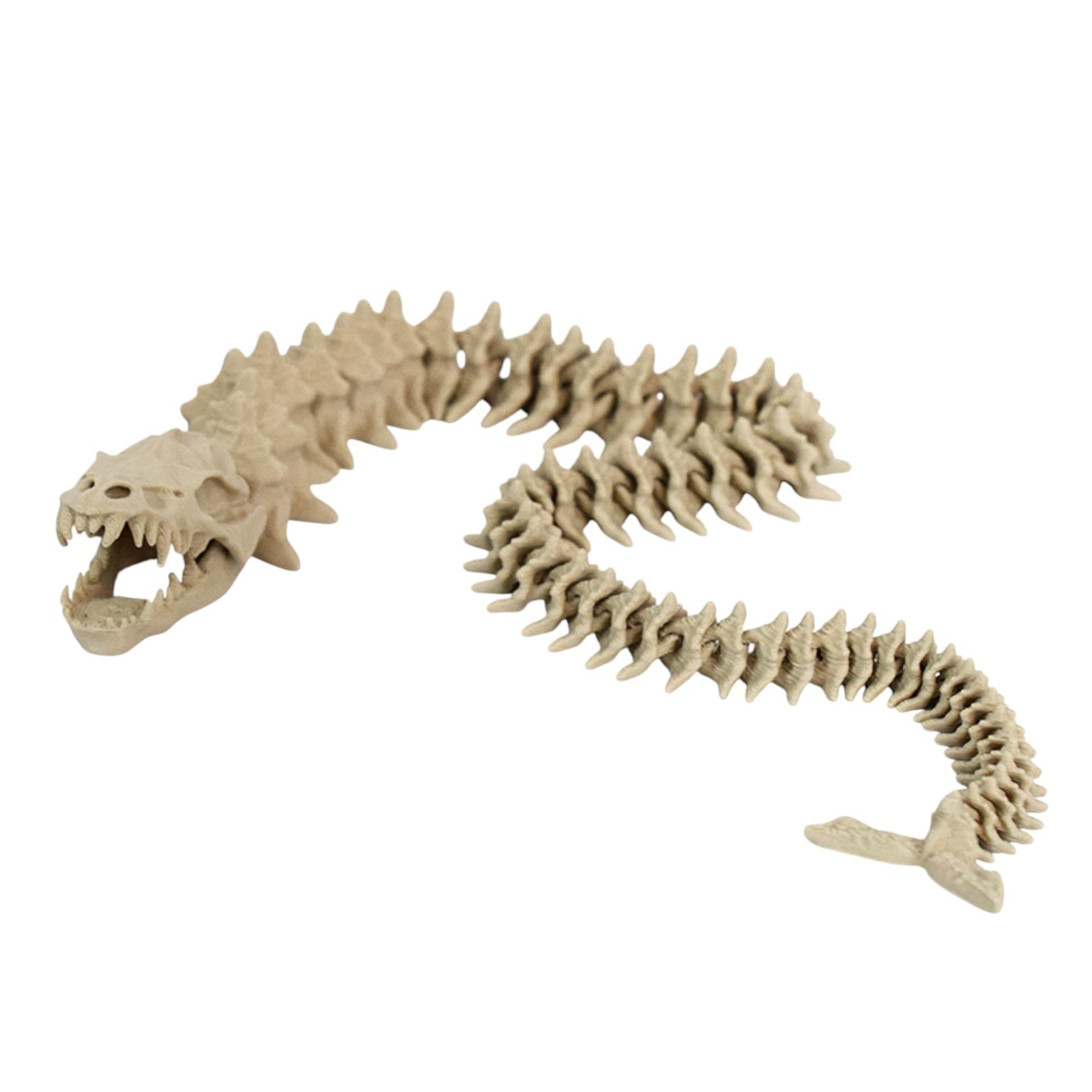 Casome One Color 3D Printed Dinosaur Skeleton Figurine – Realistic 3D Printed Dinosaur Skeleton, Articulated Bone Model With Movable Joints For Aquarium, Desk Decor