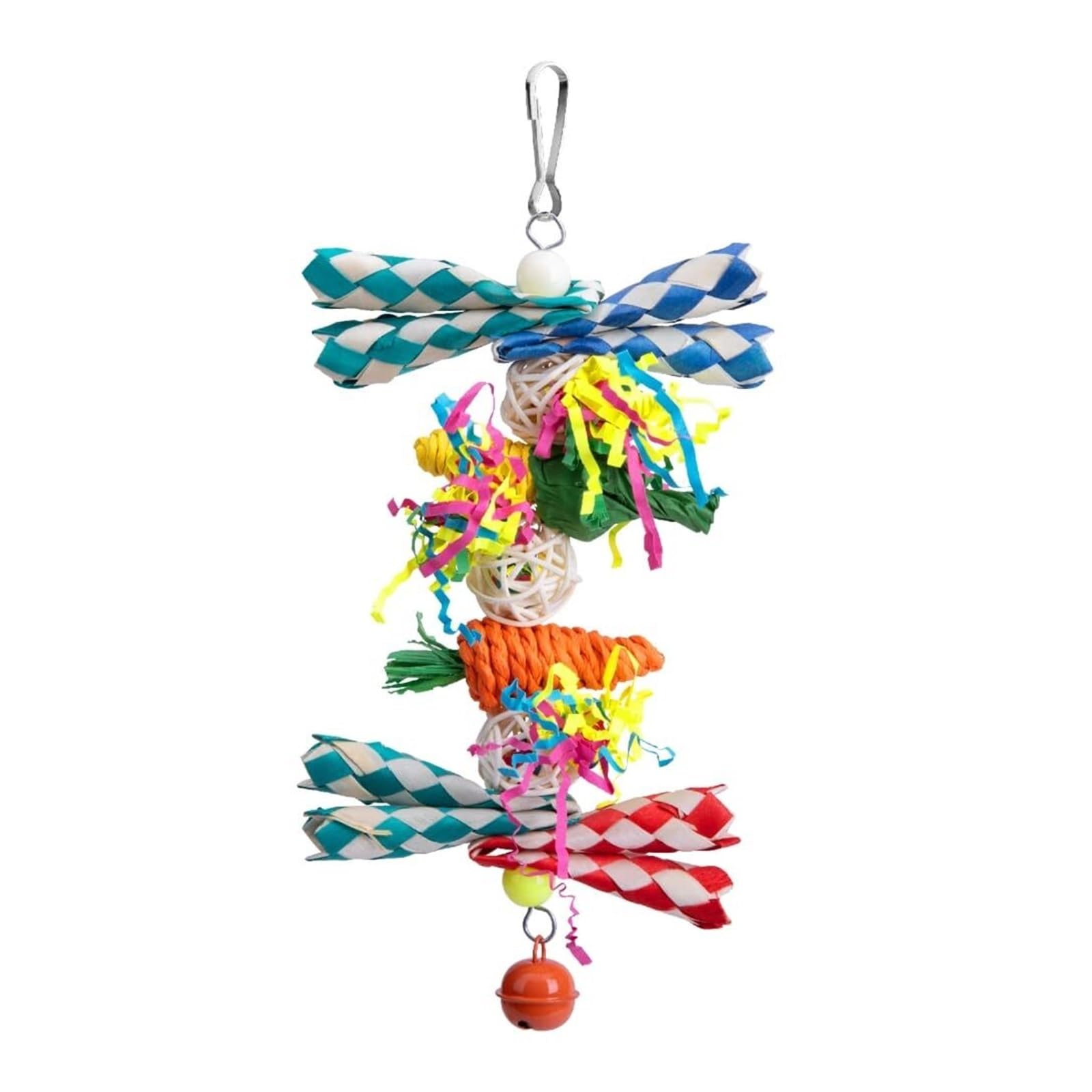Jouet à mâcher pour petits oiseaux, perruches et pinsons avec clochette et perles