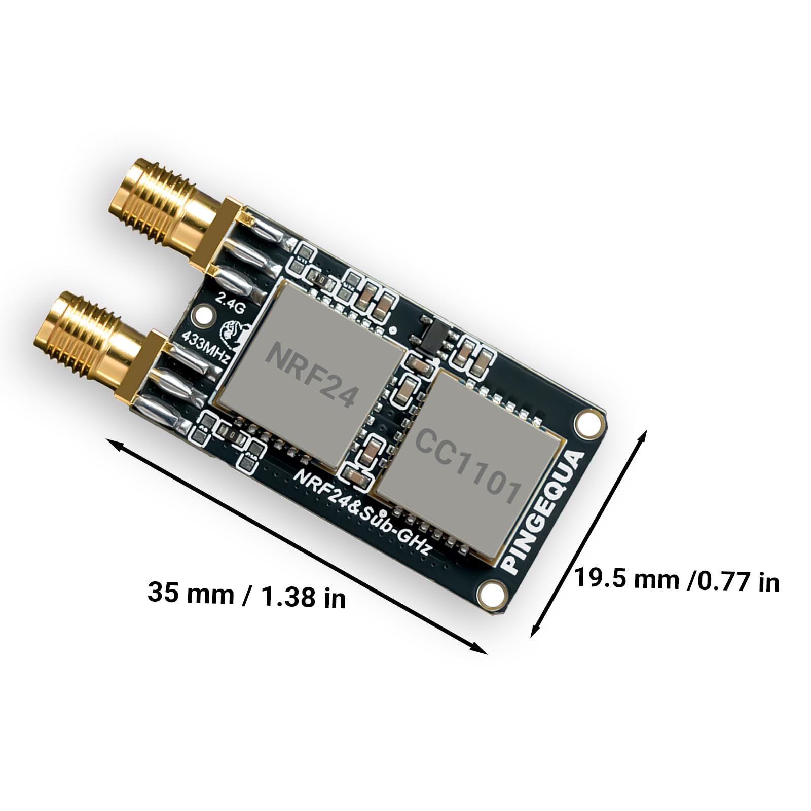 nRF24L01 + CC1101 RF 2-in-1 Development Board for Flipper Zero, Ultra-Compact 2.4GHz & 433MHz, High Performance, Auto-Switch (mit 3D-gedrucktem Gehäuse) RF Lab App-Ready White