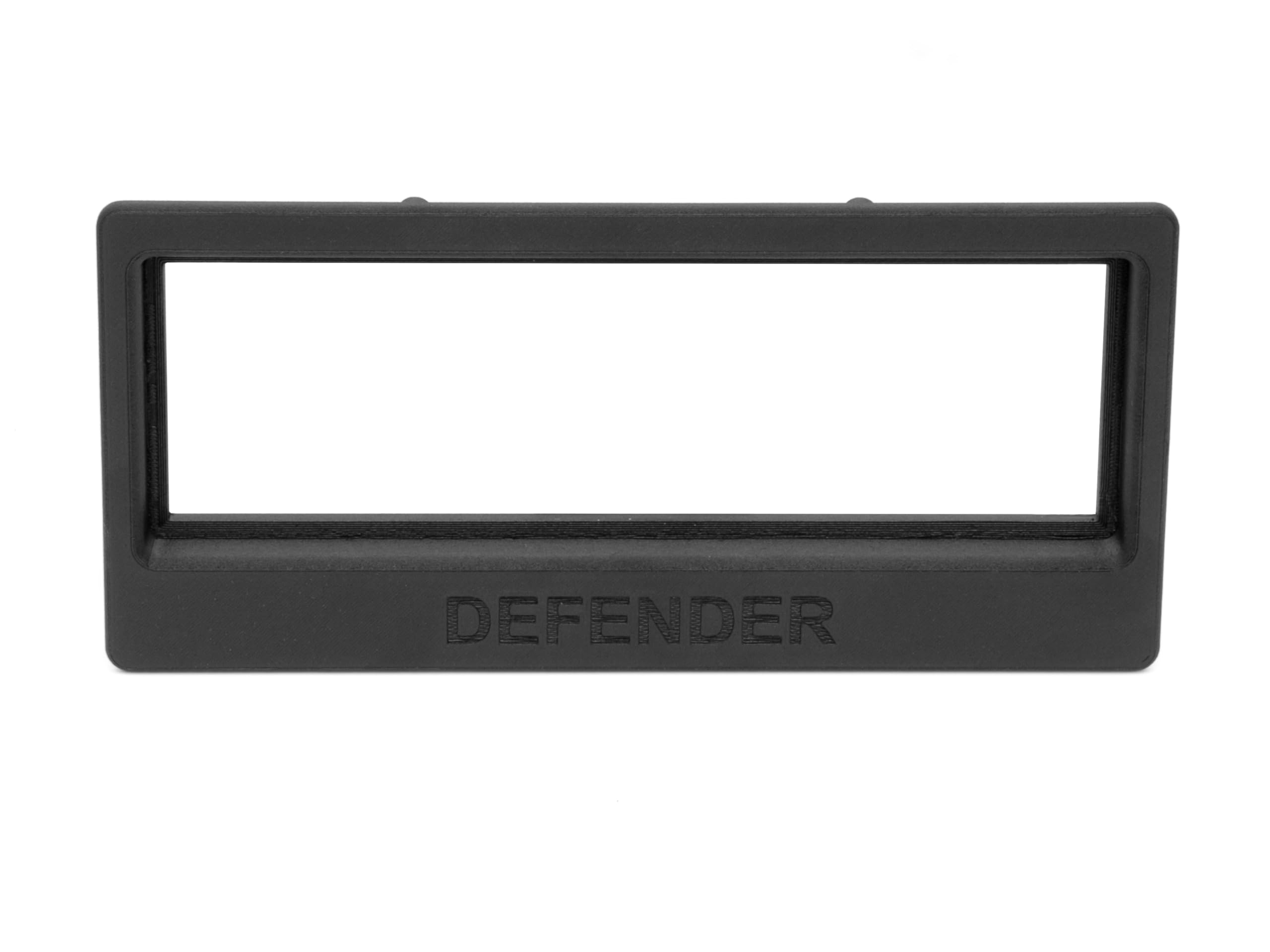 Contour Radio Surround pour Land Rover Defender TD5 - Cache Tableau de Bord Style OEM avec Logo Defender - Impression 3D Haute Qualité (Noir) - Compatible FHF000070PMA.
