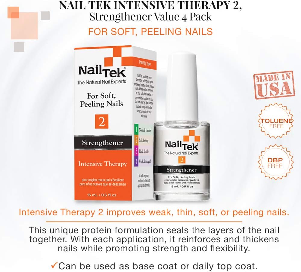 Nail Tek Intensitive Therapy II With Free Foundation II (Size.5x2) by Nail Tek