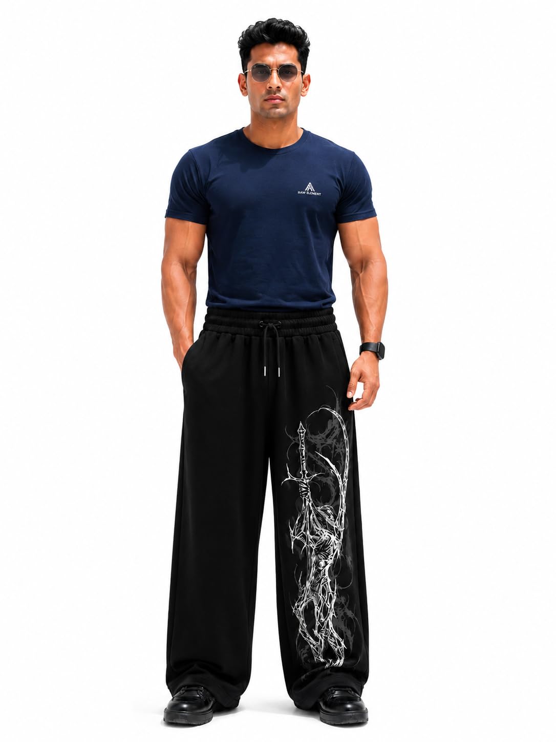 raw element Men Gym Wear Combo Set | Dry Fit Round Neck T-Shirt & Printed Track Pant ( Breathable Activewear Co-ord Set for Workout, Running & Casual Wear )-picture-22