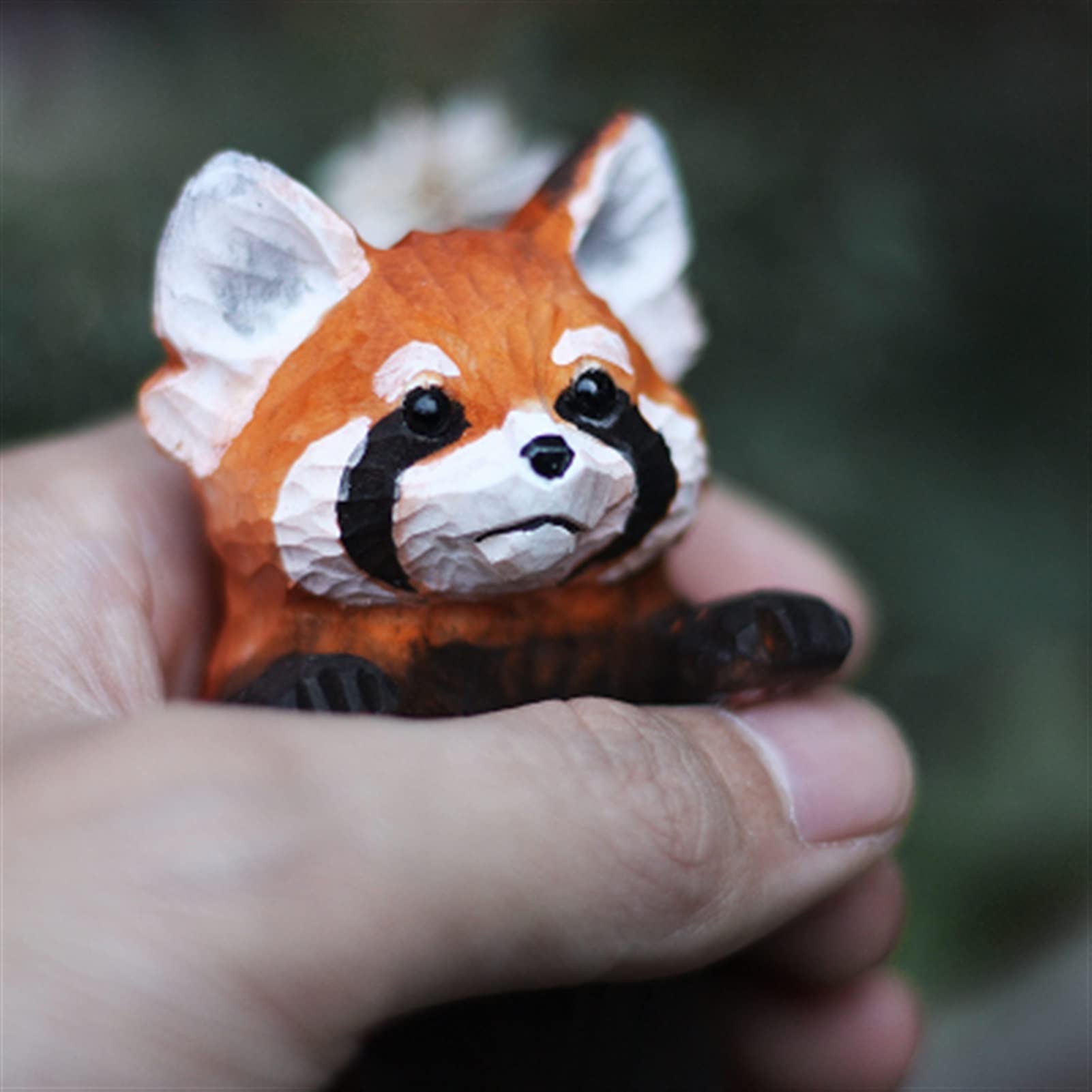 Amazon.co.jp: 絶妙な彫刻像装飾レッサーパンダ手作り木彫り動物家庭 