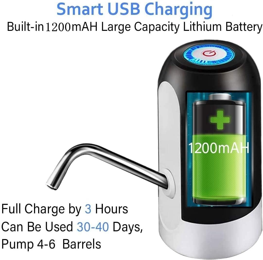Raxon Innovation Automatic Wireless Water Can Dispenser Pump for 20 Litre Bottle Can, White/Black 4