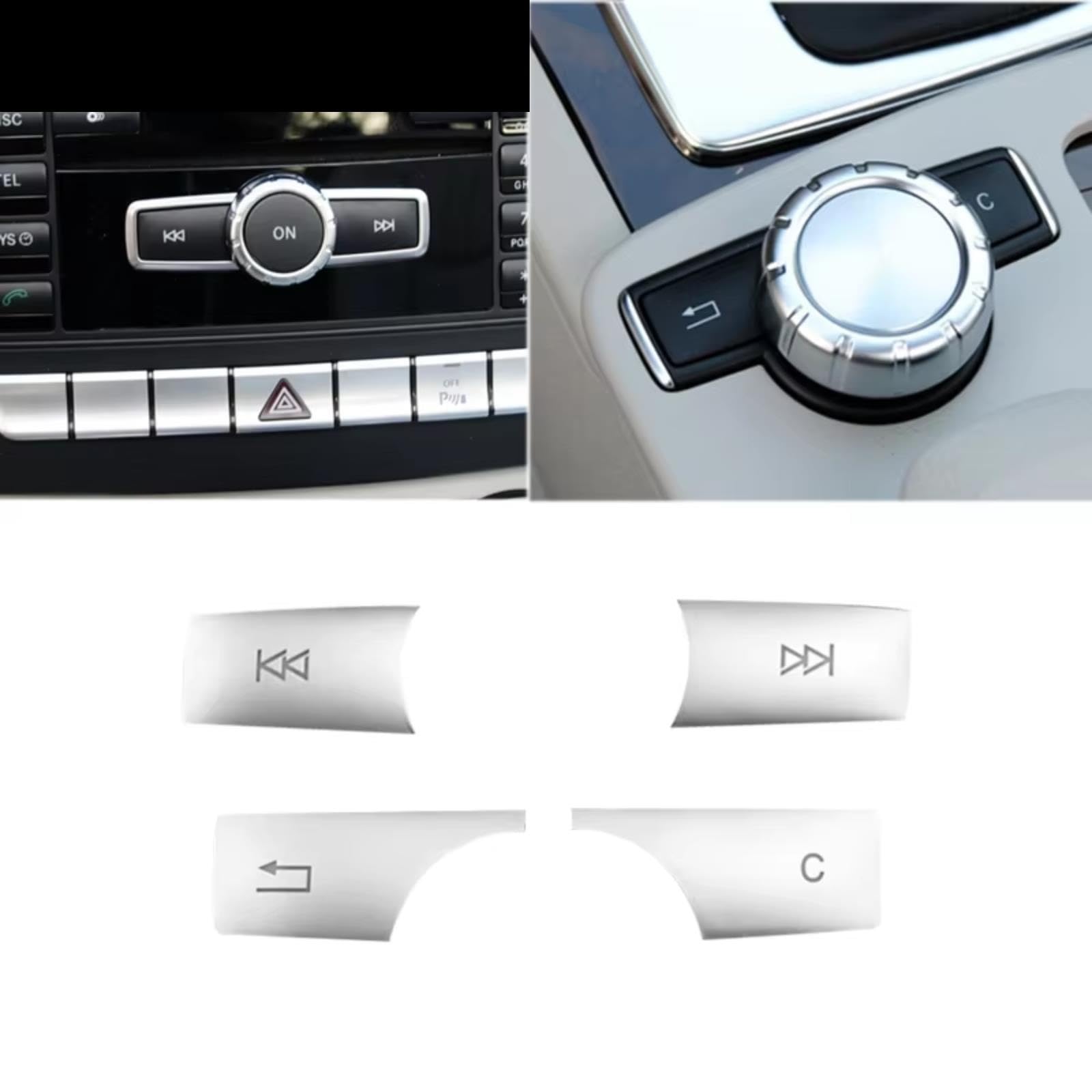 Adesivi Per Pulsanti Auto Per Benz CE Classe GLk W204 W212 X204 X218 | Manopola Del Volume Dell'auto Controllo Pulsanti Multimediali Coperture Adesivo Per Finiture Interni Auto