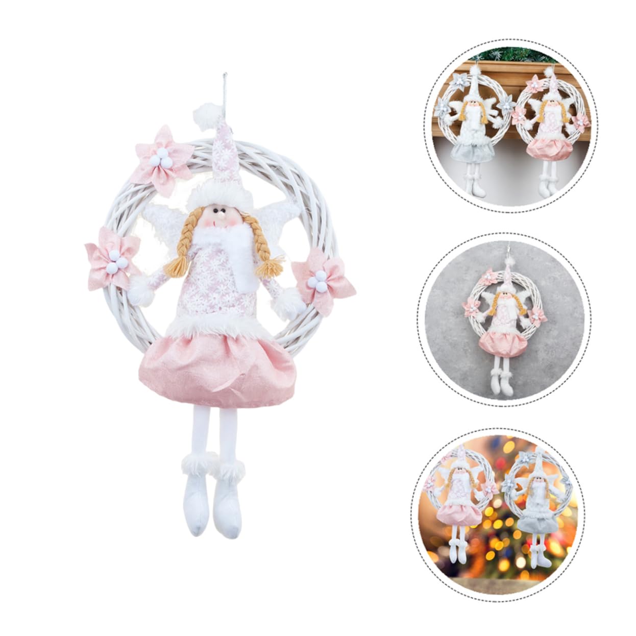 Colgante De De Ángel para Árbol De Navidad Decoración Colgante Navideña De Puerta para Festivales