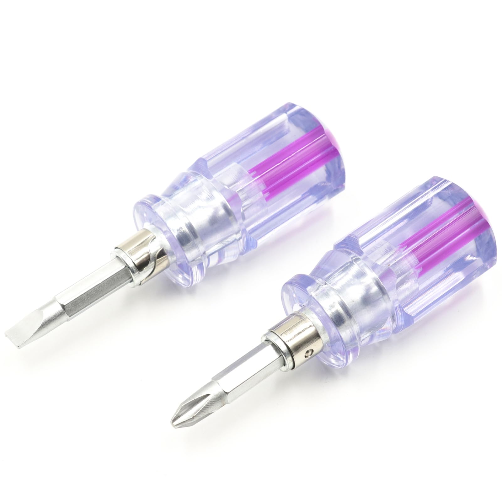 Stubby Screwdriver Short Screwdriver With Phillips Head and Flat Head, Small Magnetic Screwdrivers for DIY Repairing,2 Piece Set