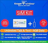 Kroger Wireless Kr25T Plano De Celular Pré-Pago 1 Mês Por Us$ 25/Mês Com Ligações E Mensagens Texto Ilimitadas + 6 Gb Dados 5G-4G Lte