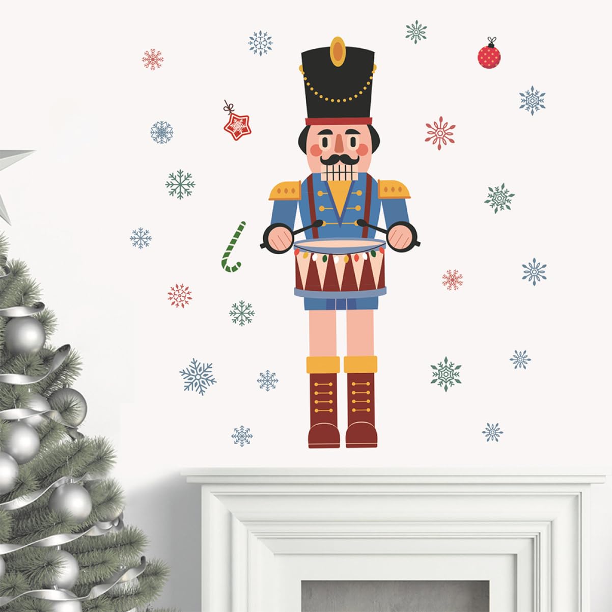Abaodam 3stücke Weihnachtliche Fensterdeko Selbstklebende Nutcracker Schneeflocken Aufkleber Für Fenster Türen Glatte Oberflächen Weihnachtsdeko Für Zuhause Einfach Anzubringen