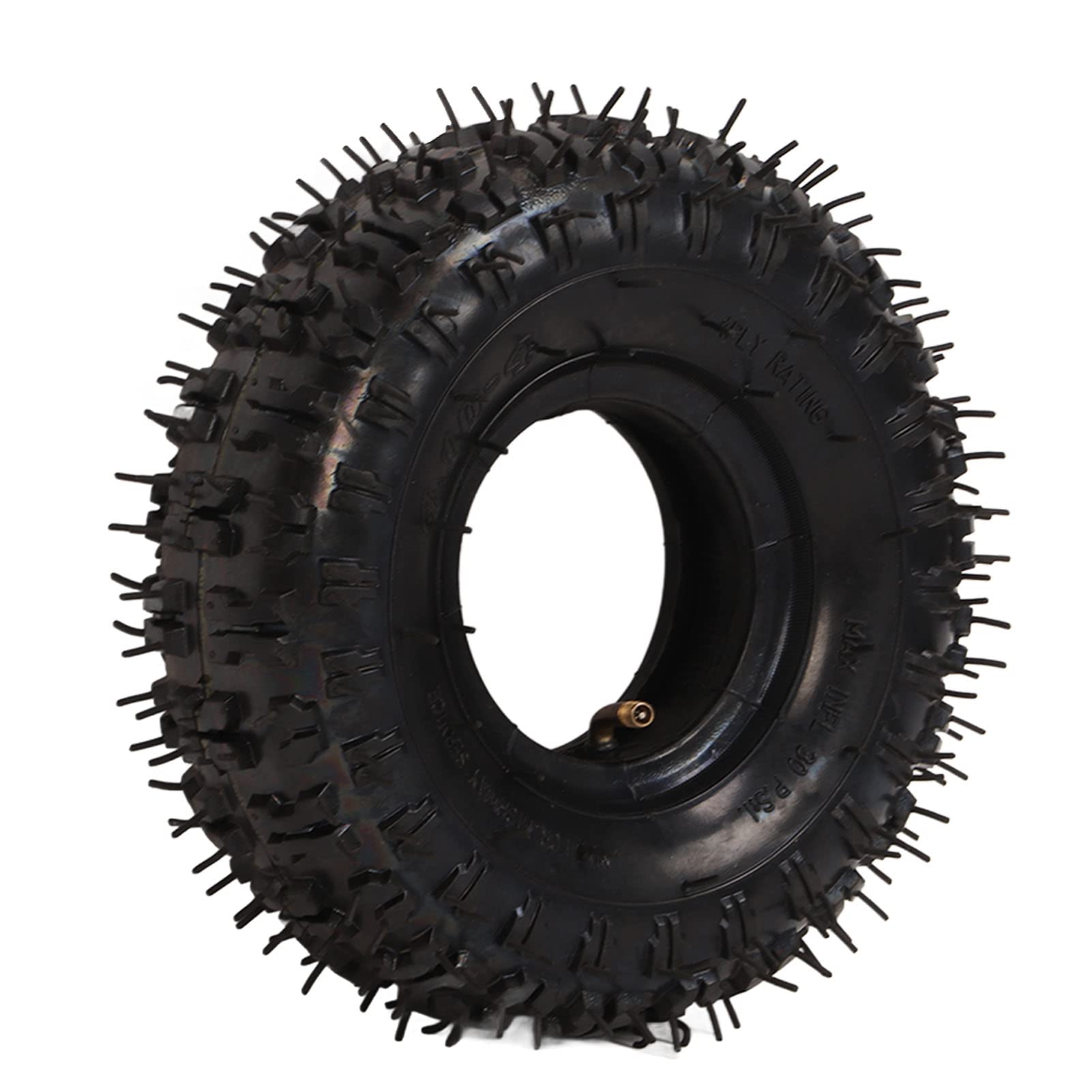 Akozon Juego de Neumáticos Y Cámaras, 4.10/3.50‑4 30 PSI 4 Capas Juego de Cámaras de Aire para Neumáticos para Llanta de 4 Pulgadas 2 Tiempos Mini Pocket ATV Quad Bike