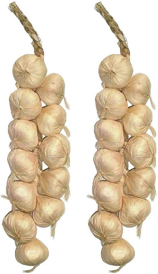 SpeedDa 2 Pack Kitchen Garden Indoor Decor Artificial Garlic Strings for Home Office Decor