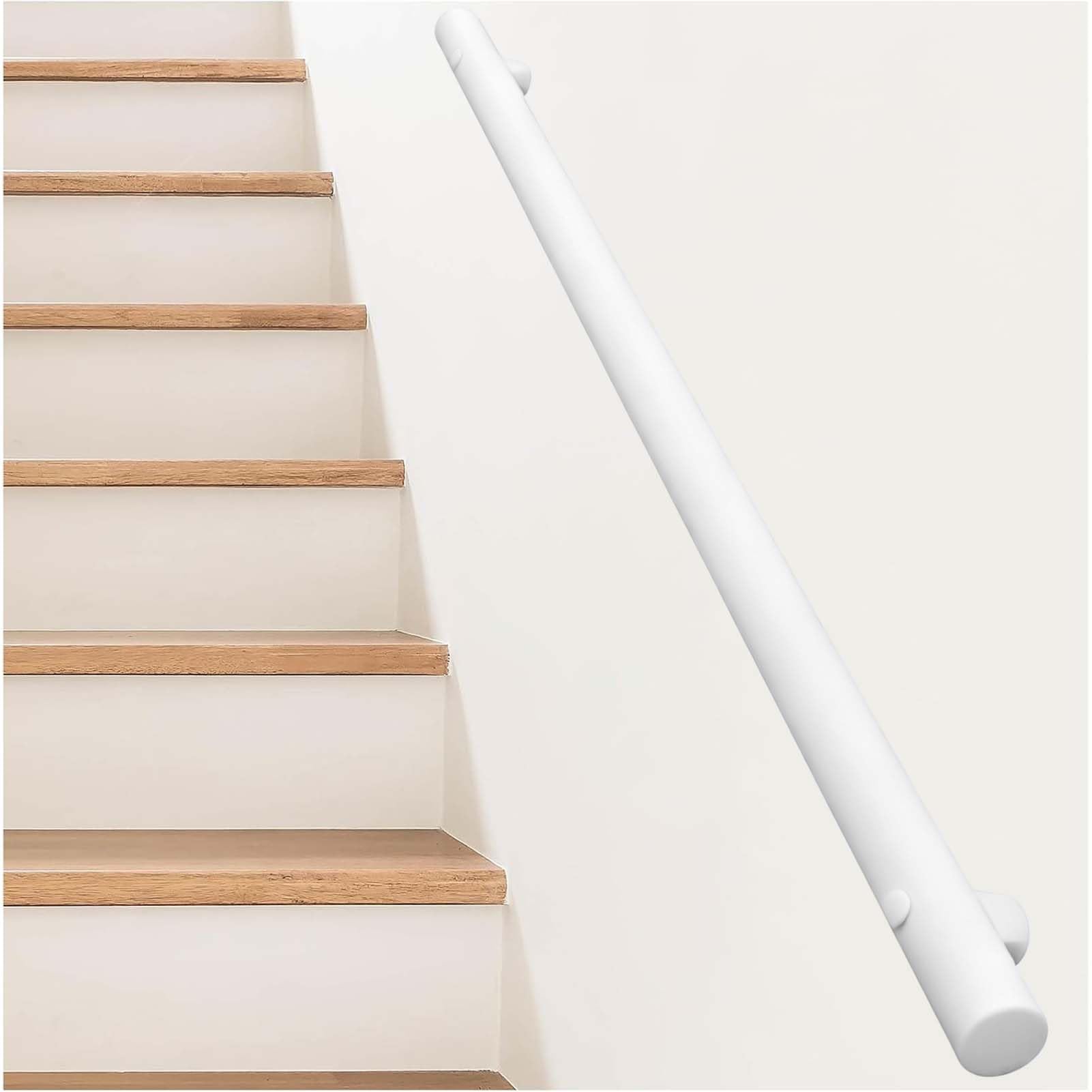 Fkxsxaz Stair Handrails 30-600Cm, Wall Mount Stainless Steel Railings Safety Hand Support Rail Corridor Rod, Staircase Banister Lofts Decking Grab Bar Kit(13Ft/390Cm)
