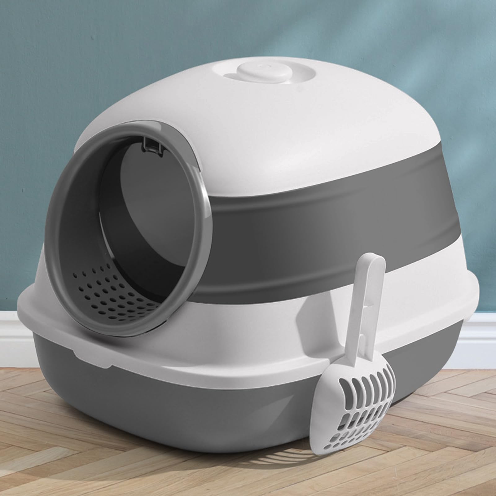 De Para Gatos Con Tapa Baño Para Mascotas Plegable Con Control De Olores | Con Pala Y Tapa Para Gatos Para Mascotas En Interior Para Hogar En Esquina Para Apartamento Y Para Viaje