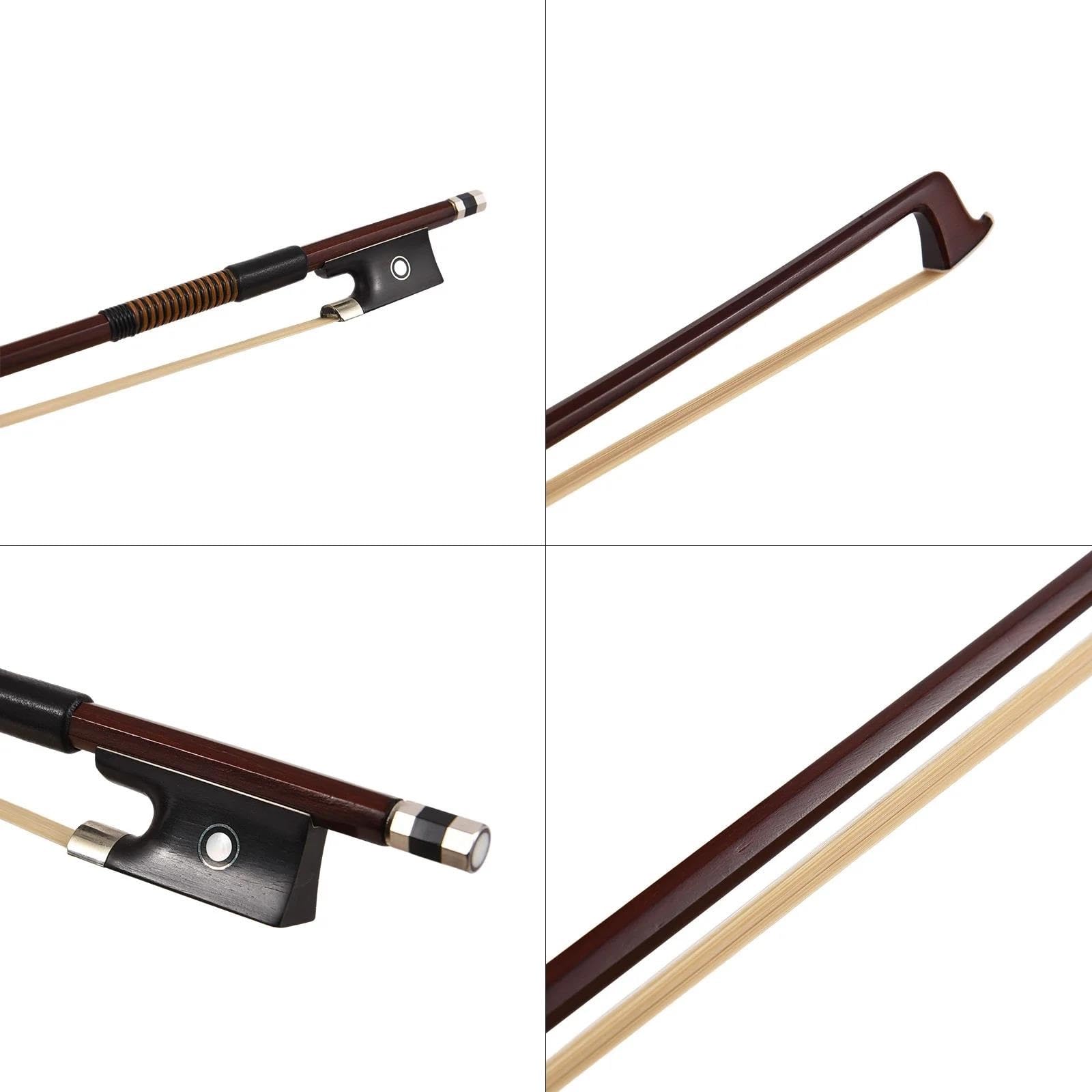 Bien Equilibrado Arco Violín Arcos Arcos De Violín De Tamaño Completo 4/4 De Cola De Caballo Enrollados A Mano Ligeros Accesorios Para Instrumentos De Cuerda