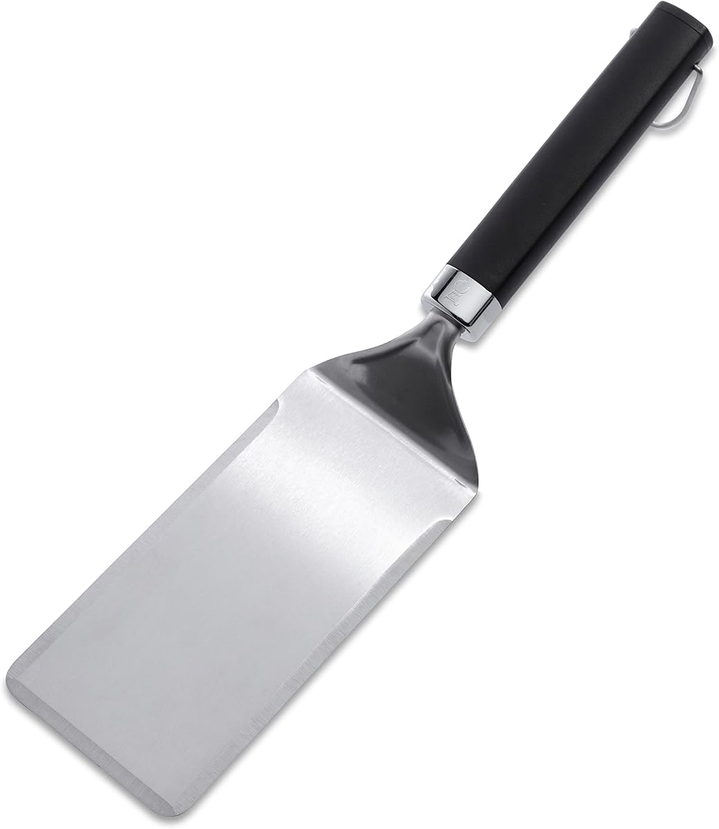 Griddle Spatula, Stainless Steel | Beveled Edge Spatula with Easy‑Grip Elevated Handle for Flat‑Top Griddles, Smash Burgers & Outdoor Cooking, Griddle Accessory