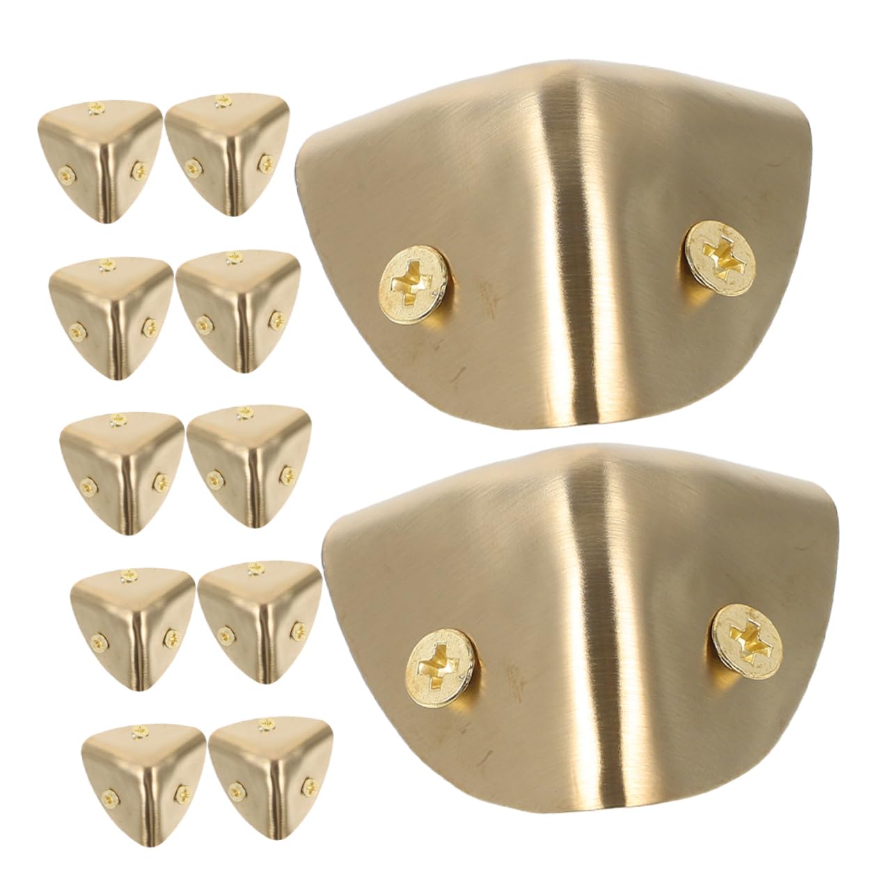 KONTONTY 12Pcs Corner Protectors for Wooden Boxes Durable Edge Guards with Screws for Jewelry and Storage Box Protection Finish Angle Protectors