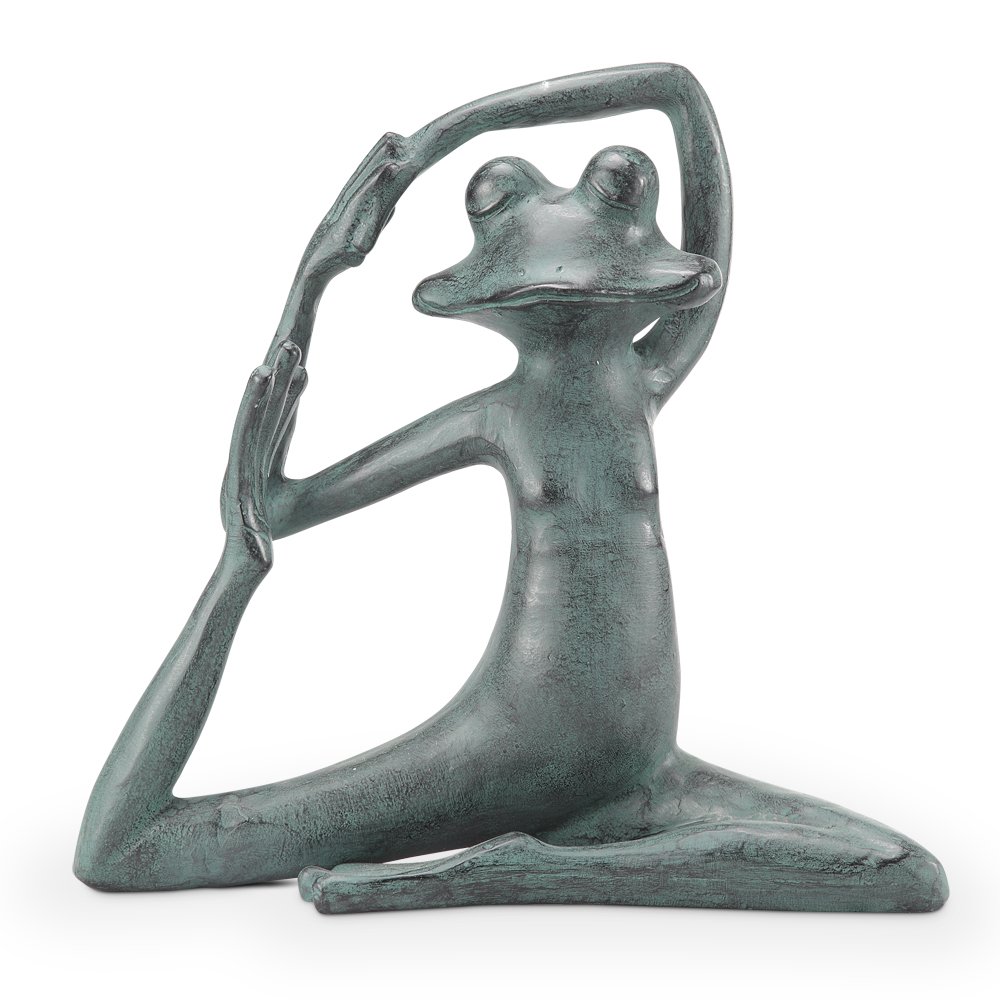 Sculpture de jardin grenouille yoga détendue pour rompre la monotonie des extérieurs