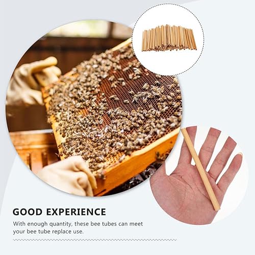 Miniatura 3 de Kichvoe Beehive Bee Straw Natural Honeycomb Reed Rod Bee Tubes Reemplazo DIY Herramientas de Apicultura