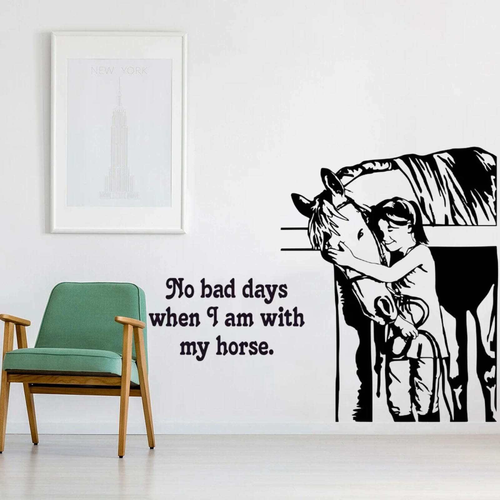 WEIMEIJIE Horse Quote Stickers for Living Room, Home Decor, Family Inspirational Phrases, wall Stickers, and Children's Room Decorations.