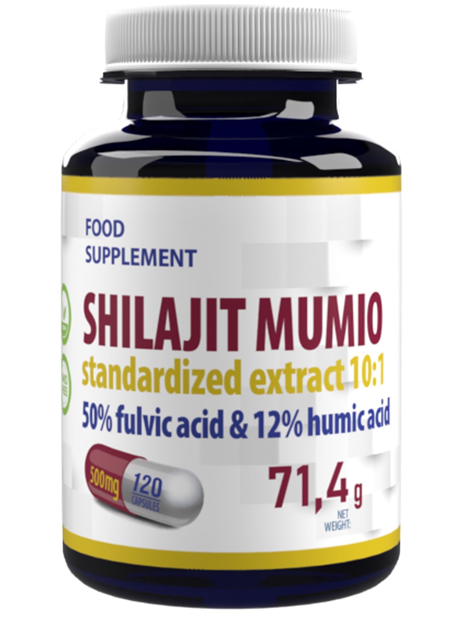 Hepatica Shilajit Mumio Extrakt 5000mg | 10:1 Extrakt (500mg) | 120 vegane Kapseln | Hochfeste Energie, Ausdauer & Vitalität Unterstützung | Drittanbieter Labor getestet