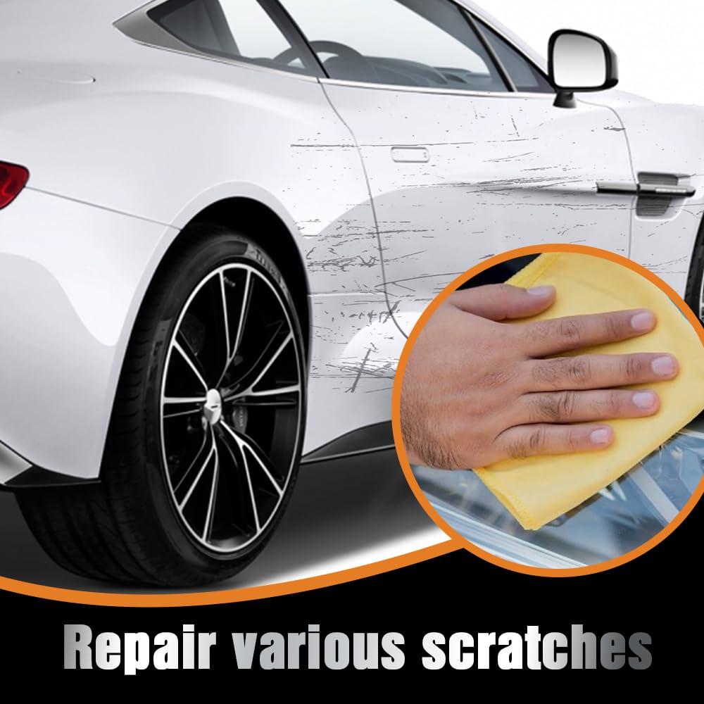 Scratch Remover for Vehicles, 2025 New Car Remover for Deep Scratches, Car Polishing Wax Scratch Remover for Vehicles, Cars Paint Scratches Repair Kit with Wipe and Sponge (5)