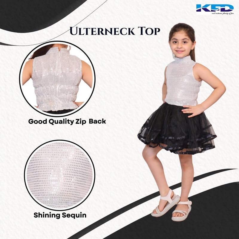 Image of Kaku Fancy Dresses Western Dance Top for Kids Halter Neck Top For Annual Function (ONLY TOP) - Skirt not included