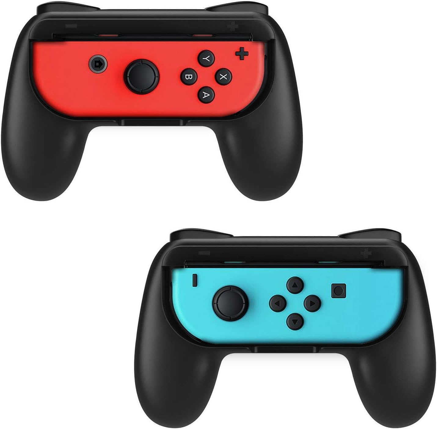 Beastron Comfort Grips Compatible with Nintendo Switch Joy Cons, Sweat-Resistant Handles, 2 Pack, Black (Matte Finish)