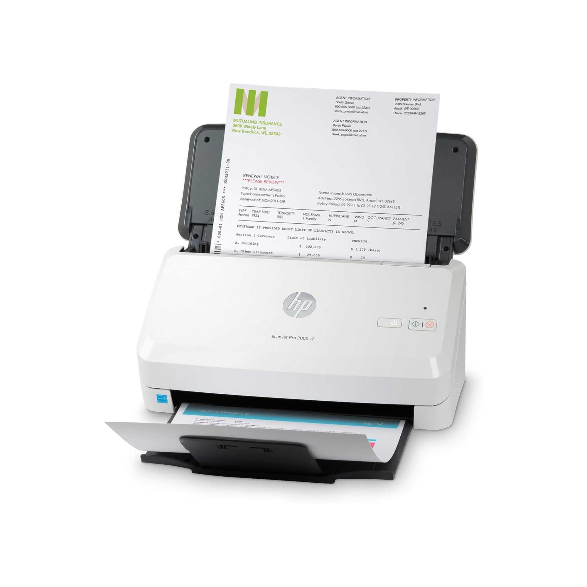 HP ScanJet Pro 2000 s2 Escáner Documentos ADF 50 Hojas Doble Cara 35 ppm 70 ipm USB 3.0 Gris