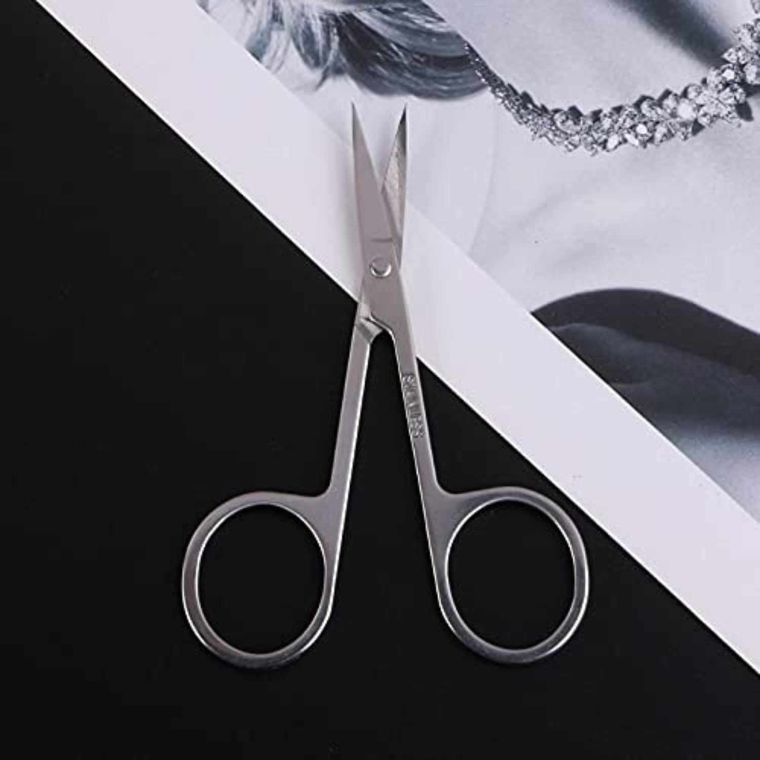 Toolbux 10PC Stainless Steel Small Scissors Set – Precision Grooming Shears for Eyebrows Nose Beard Mustache Cuticle Nail Baby Facial Hair – Travel-Friendly Silver - Image 6 thumbnail
