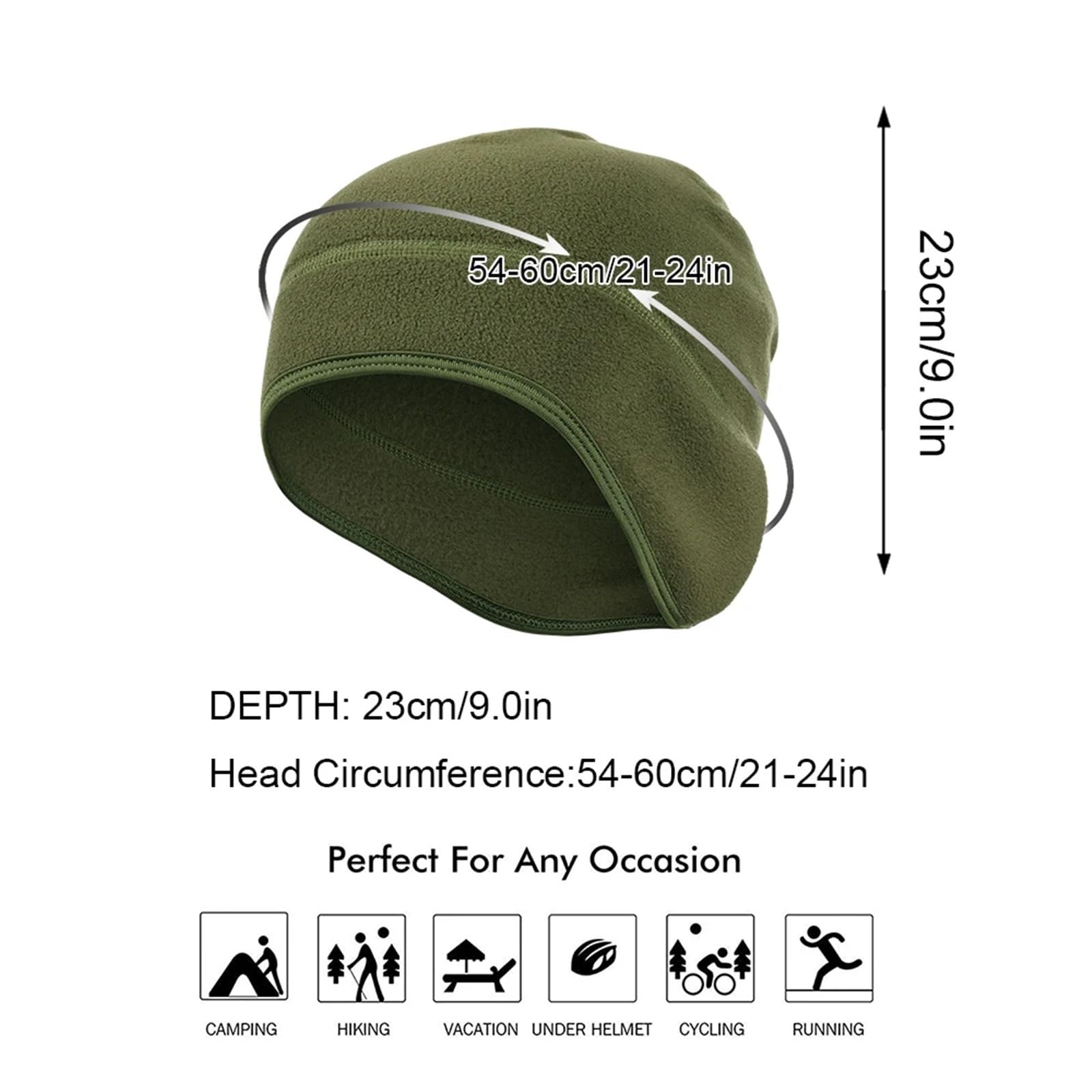 2 pezzi cappelli invernali berretti da corsa termici copertura scaldino for le orecchie sport sci snowboard escursionismo ciclismo berretto morbido antivento uomo donna per Ciclismo(Green)