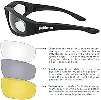 Vista 3 de (3 PCS) Gafas para Montar Motocicleta con Almohadillas de Espuma, Gafas Protectoras con Protección UV Anti-Viento A Prueba de Polvo, Gafas de Sol