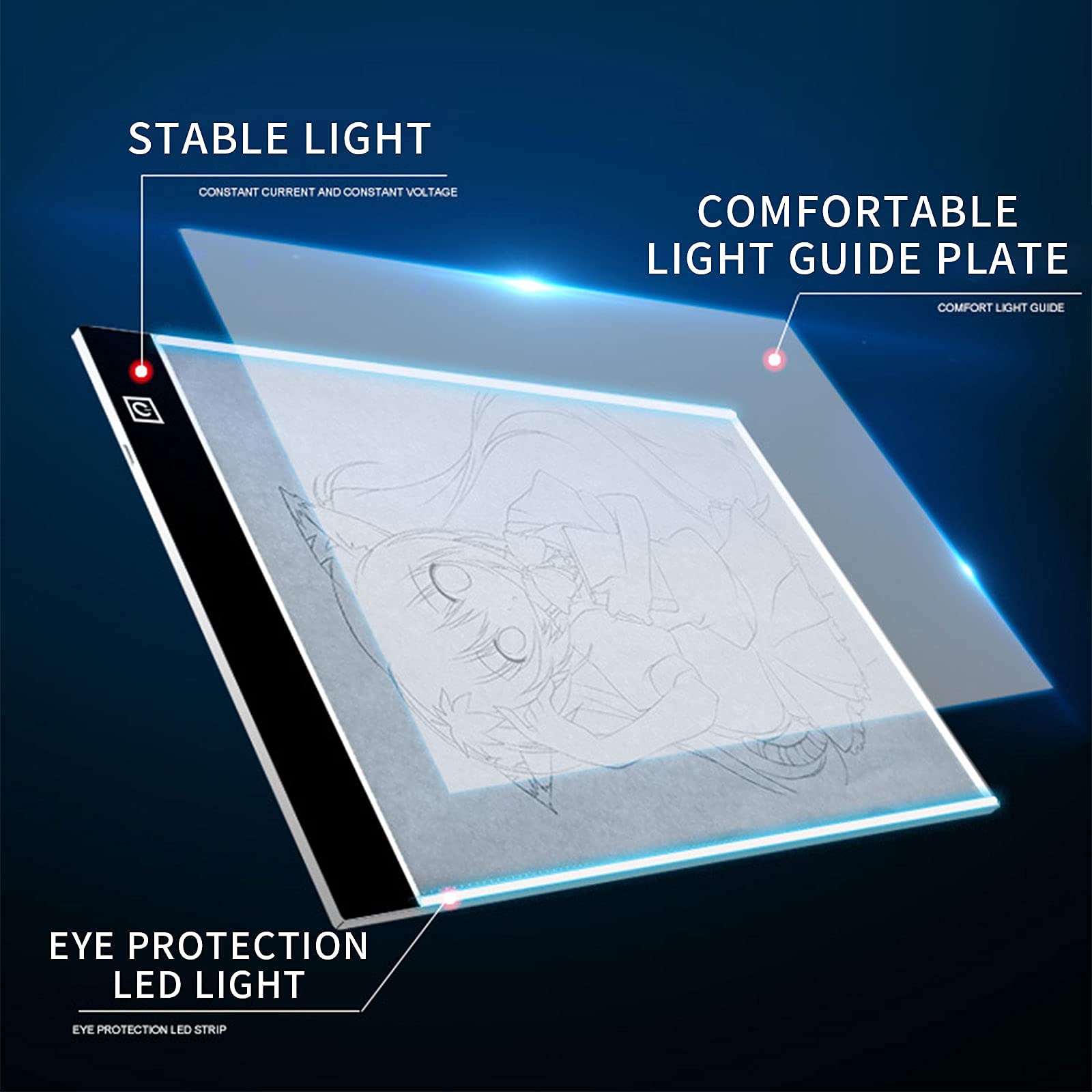 Sketching Light Led Artcraft ? Tracing A4 Light Pad Tracer Dimmable ?for Tattoo Drawing, Streaming, Sketching, Animation, Stenciling