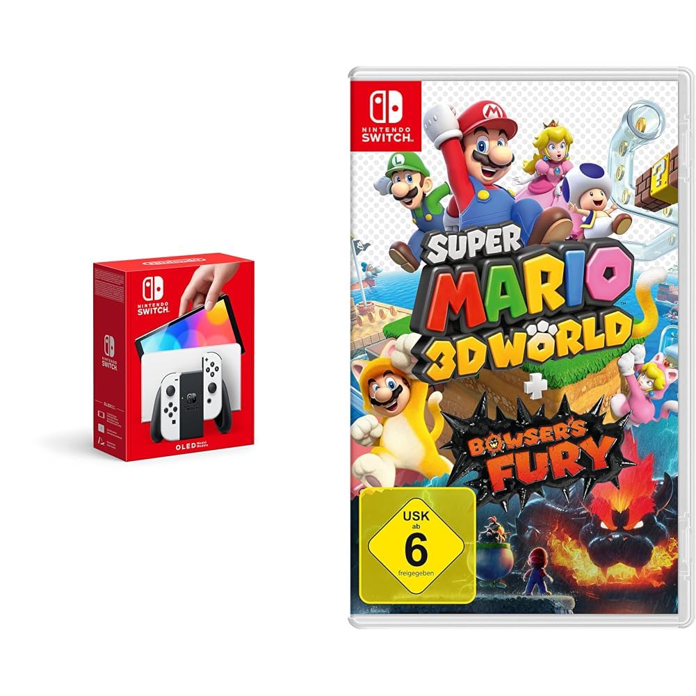 Nintendo Switch OLED-Modell Weiß + Super Mario 3D World Bundle