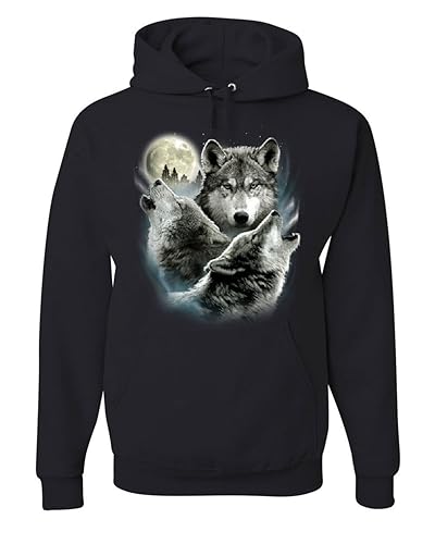 Tee Hunt Howling Wolf Pack Hoodie Wild Wilderness Animals Nature