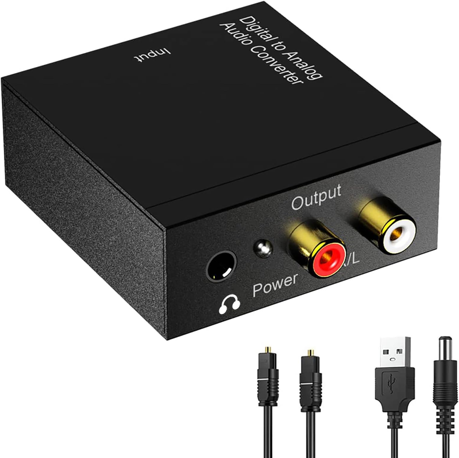 Angju 192KHz Digital to Analog Audio Converter DAC Digital SPDIF Optical to Analog L/R RCA Converter Toslink Optical to 3.5mm Jack Adapter for PS3 HD DVD PS4 Amp Apple TV Home Cinema