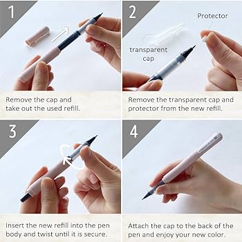 Kuretake ZIG Letter Pen COCOIRO, Body with Black Ink Refill Set