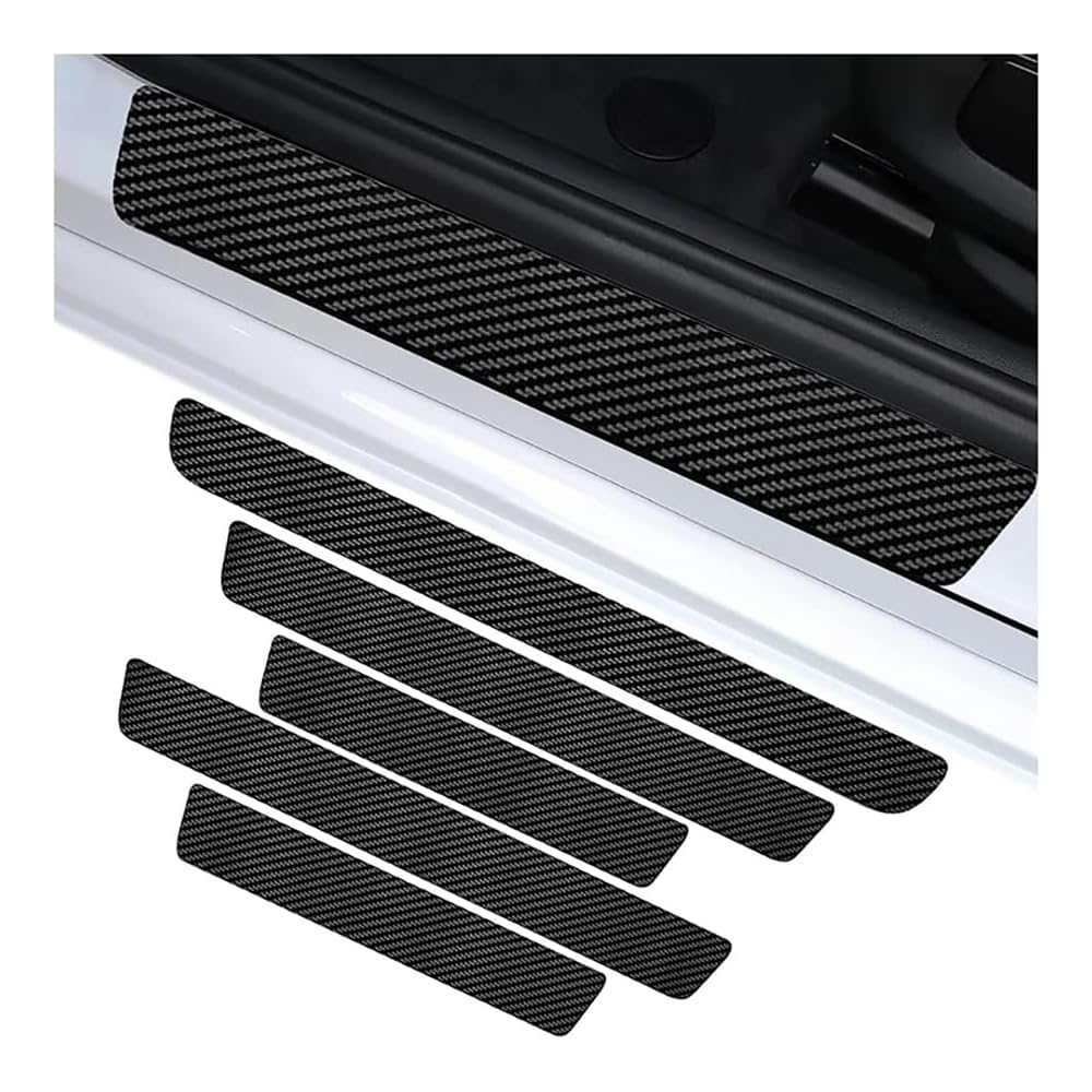 QIZUN 5Pcs Door Sill Protector for MG MG4 EV XPower 2023 2024, Scuff Plate Guard Anti-Scratch Strip Trunk Edge Cover Accessory,