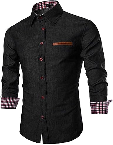 COOFANDY Men's Casual Dress Shirt Button Down Shirts Long-Sleeve Denim Work Shirt
