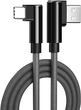 USB Type C Double-ended L Type Design, Cable, Charging Cable, 10W/2A, Rapid Charging, Data Transfer, Heavy Duty Nylon Braid, Double-Sided Pluggable, Convenient to Carry, Compatible with Type-C