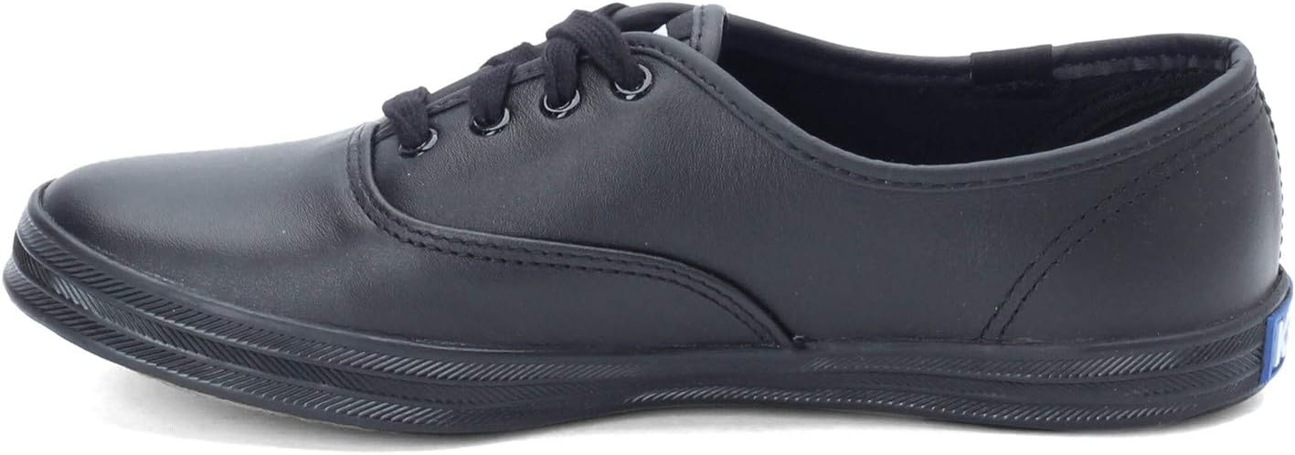 Keds Women's Champion Lace Up Sneaker, Black/Black Leather, 11 X-Wide