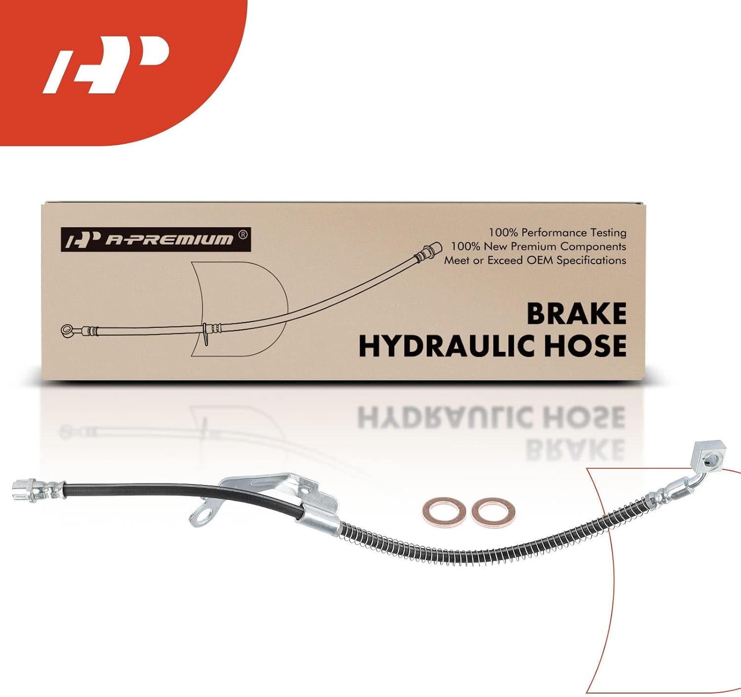 A-Premium Front Driver Brake Hydraulic Hose Compatible with Select Buick and Saab Models - LaCrosse 2010-2016, Allure 2010-2010, Regal 2014-2017, 9-5 2010-2011