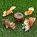 ONEST 18 Pieces Mini Squirrel Figurines Playset Hand Painted Tiny Squirrels Realistic Detailed Plastic Squirrels Figures Small Squirrel Figurines
