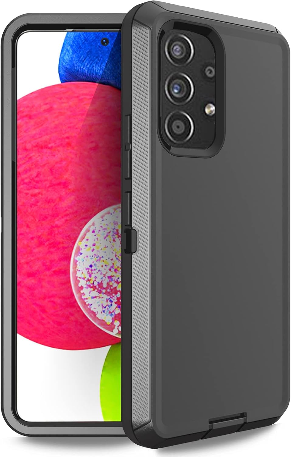 Anloes Case for Samsung Galaxy A53 5G, Galaxy A53 5G Phone Case Heavy Duty Shockproof Dustproof Rugged Defender Protective, 3 in 1 Bumper Cover for A53 5G Black(Without Screen Protector)