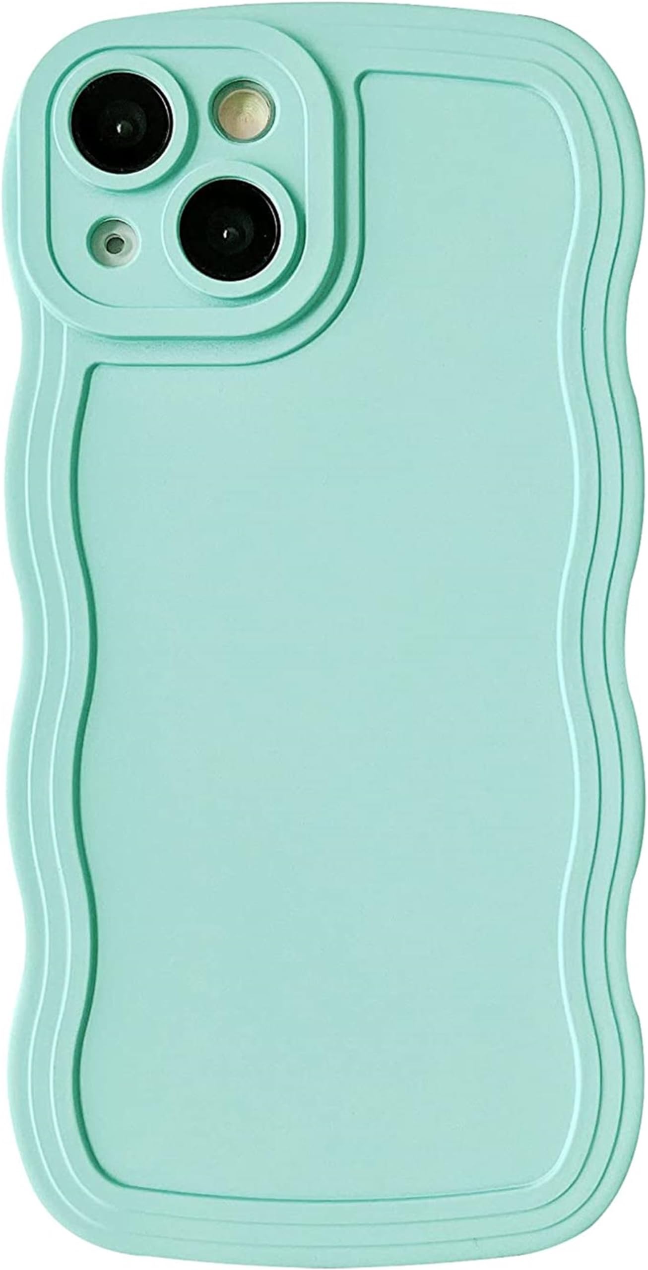 Tybiky Hülle Kompatibel mit iPhone12Mini, Farbe Curly Handyhülle, Schöne TPU Silikon Wellen Design Schutzhülle, Niedlich und Einzigartigen Frauen Mädchen Case Cover für iPhone 12Mini, Blau