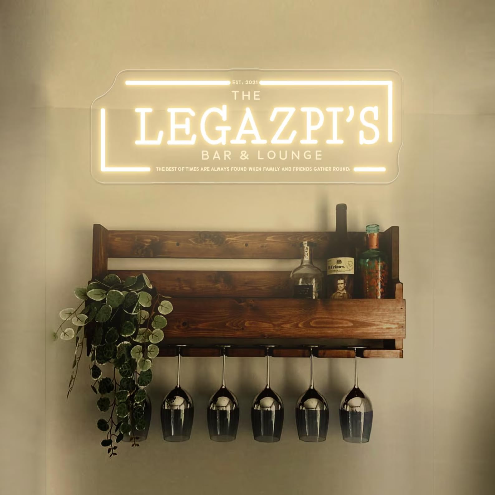Indywidualnie zaprojektowany neonowy szyld do baru i salonu, spersonalizowany z imieniem i datą, neonowe światło LED do baru domowego, dekoracja ścienna, męska jaskinia, piwnica, pub, prezent
