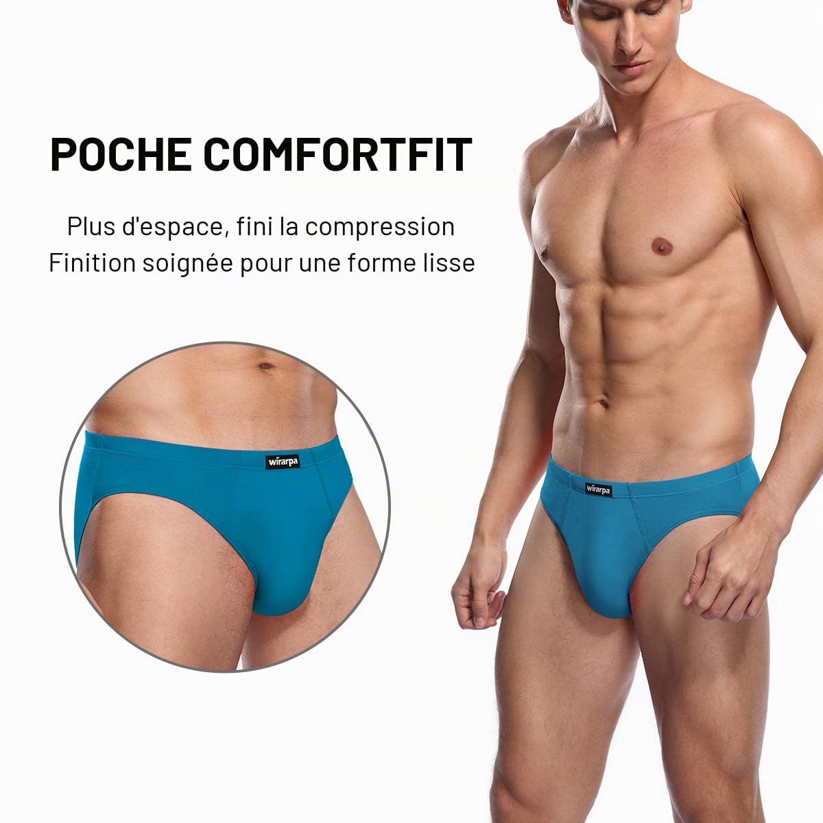 wirarpa Slip Homme Elasticité Microfibre sous Vetement Taille S-XXXL